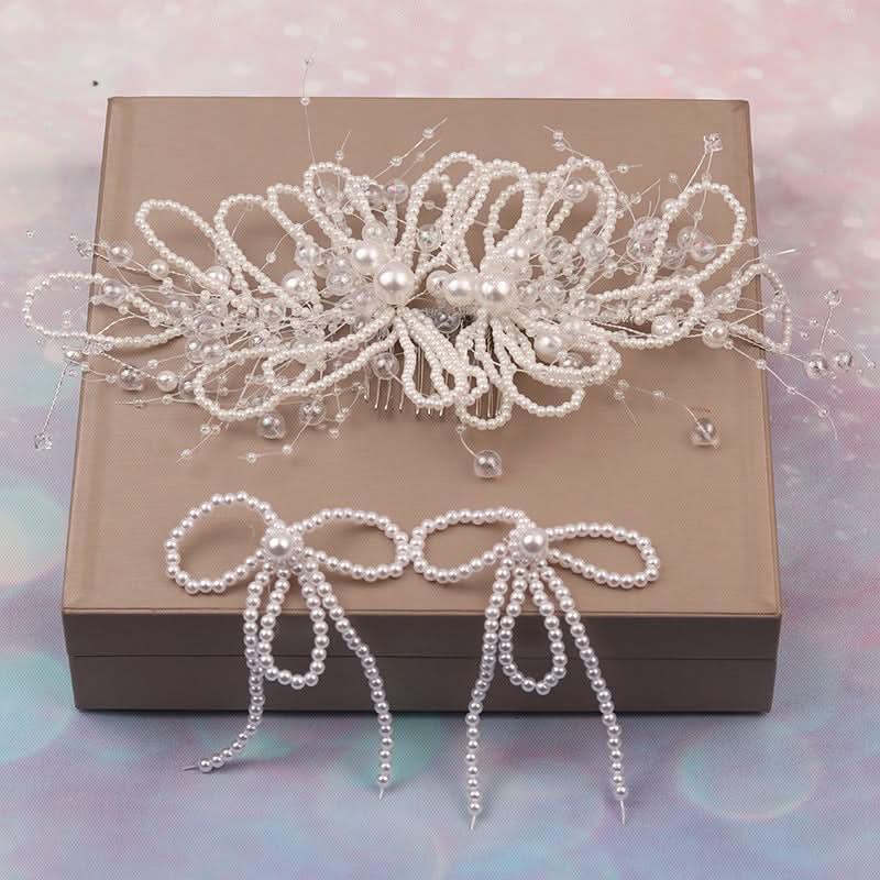 Children's birthday party wedding pearl hair accessories stage performance earrings hairpin（复制）