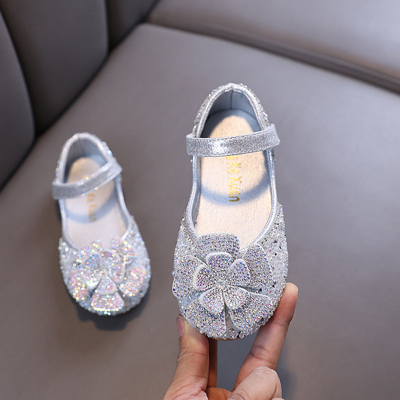 1 year old baby shoes, flower cute dance shoes, performance girl princess diamond shoes