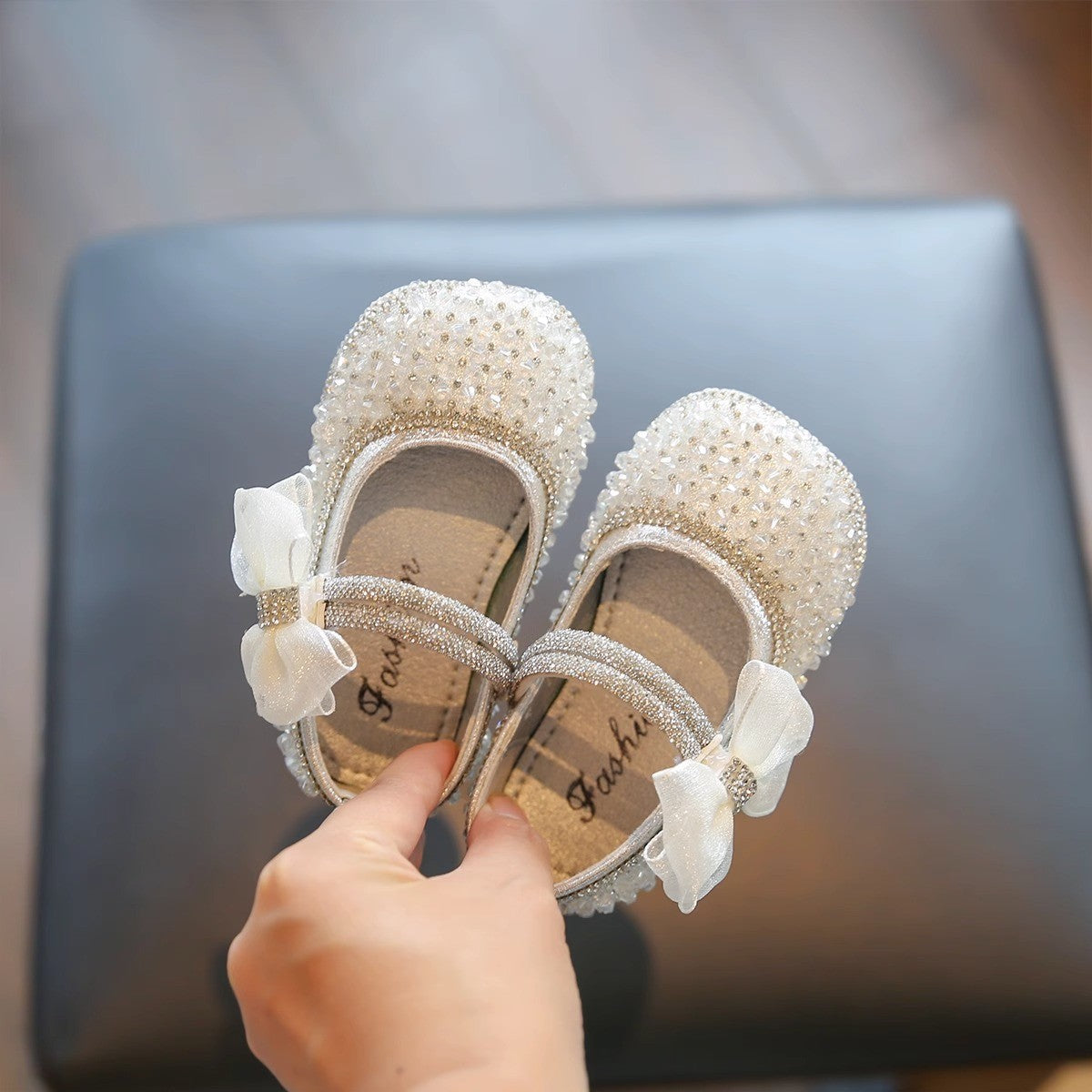 Dreamy Pink Princess Shoes Sparkling Bow Girl's Sandals Versatile Cute Sweet Princess Shoes