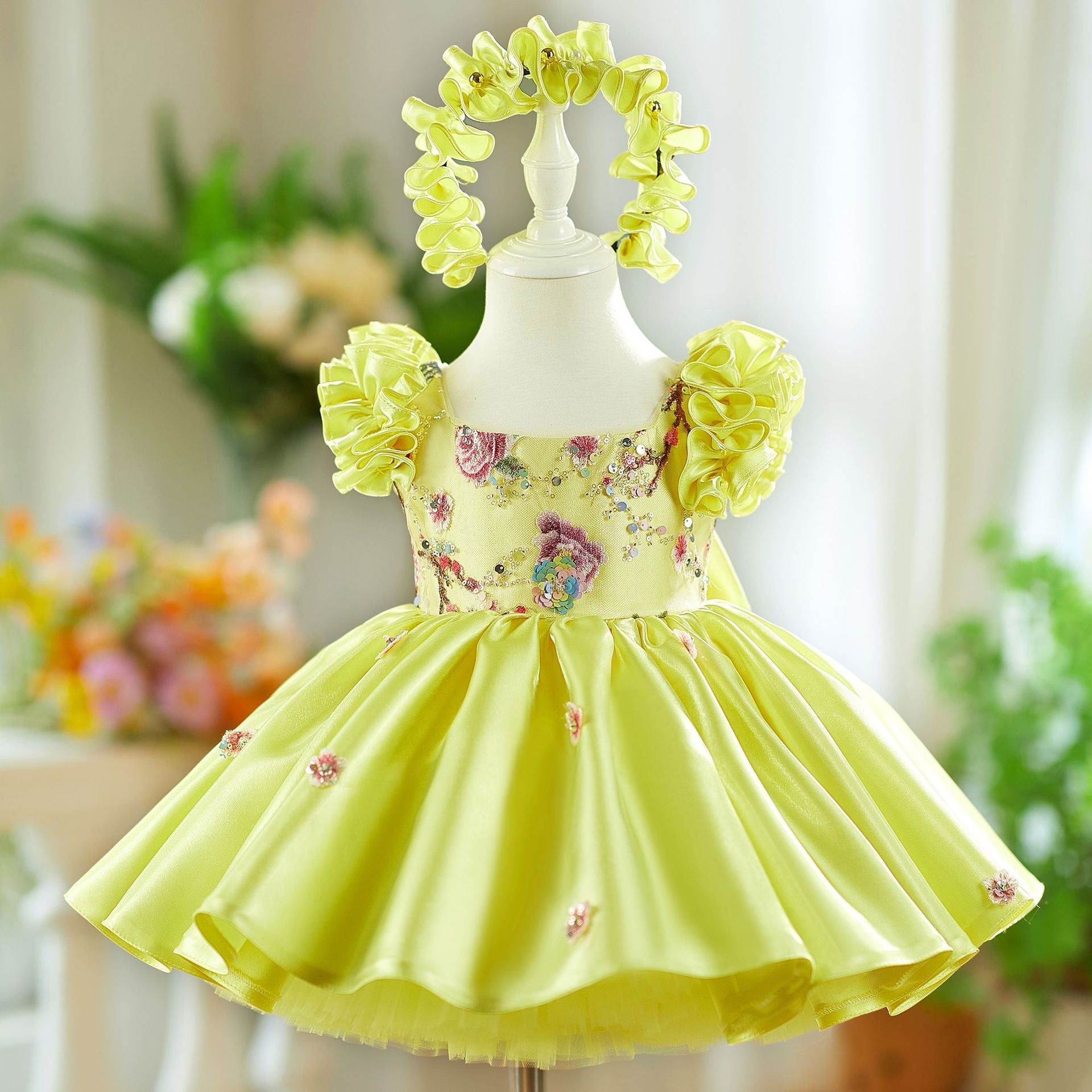 Girls Elegant Floral Fairy Colorful Princess Dress | KLFFIGID