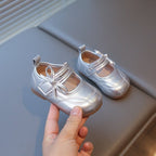 Baby shoes Girls' princess shoes Cute toddler shoes Solid-color leather shoes