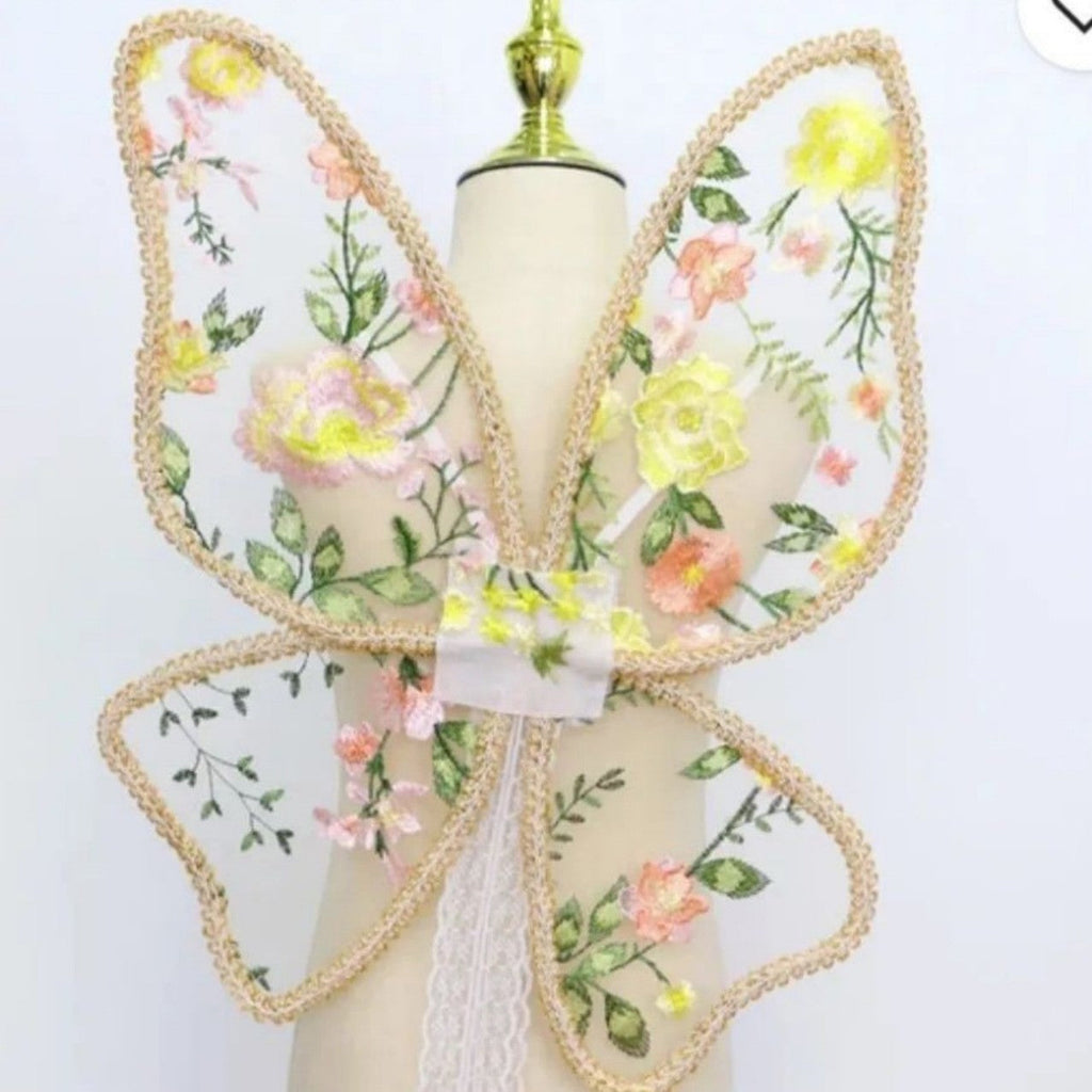 Paired with a floral dress, butterfly wings, floral butterfly wings