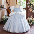 New Puff Sleeve Sequined Children's Birthday Party Mesh Girl Princess Dress