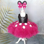 Girls Polka Dot Suspender Tutu Dress with Asymmetric Hem | KLFFIGID