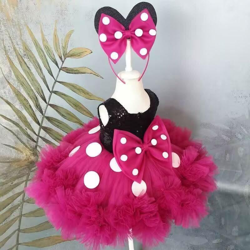 Girls Polka Dot Suspender Tutu Dress with Asymmetric Hem | KLFFIGID