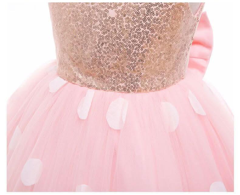 Girls Polka Dot Suspender Tutu Dress with Asymmetric Hem | KLFFIGID