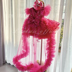 Flutter Sleeve Butterfly Tail Fluffy Girls Birthday Princess Dress | KLFFIGID