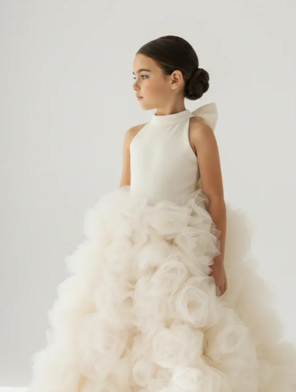 Elegant Halter-Neck Flower Girl & Birthday Party Dress | KLFFLGID