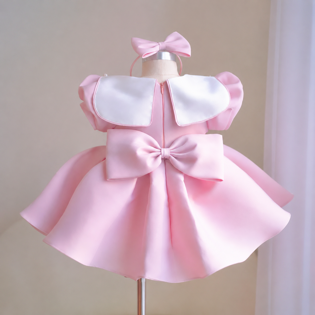 First Birthday Dress Wedding Flower Girl Dress Elegant Satin Ball Gown｜KLFFIGID