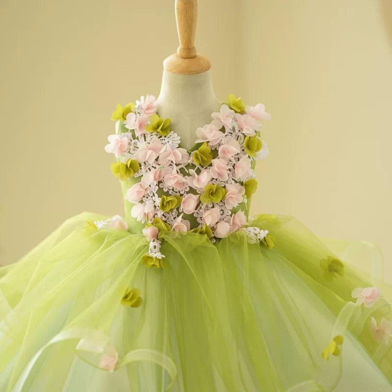 Flower Fairy Mesh Tulle Birthday Party Wedding Pageant Princess dress | KLFFLGID