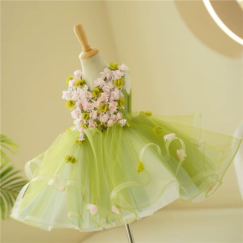 Flower Fairy Mesh Tulle Birthday Party Wedding Pageant Princess dress | KLFFLGID