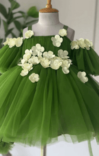 Kids Floral Spaghetti Strap Puffy Dress Birthday Party Wedding Pageant | KLFFLGID