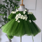 Kids Floral Spaghetti Strap Puffy Dress Birthday Party Wedding Pageant | KLFFLGID