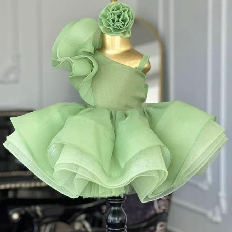 Single Shoulder Tiered Tulle Dress Birthday Party Stage Evening Princess | KLFFLGID