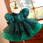 Sequin Puff Sleeve Tulle Dress Birthday Party Stage Evening Wedding Princess  | KLFFLGID