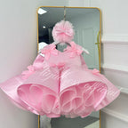 Sleeveless Satin Bow Tulle Dress Birthday Party Stage Evening Princess | KLFFLGID