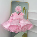 Sleeveless Satin Bow Tulle Dress Birthday Party Stage Evening Princess | KLFFLGID