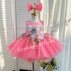 3D Floral Embroidered Birthday Party Wedding Pageant Princess dress | KLFFLGID