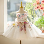 3D Floral Embroidered Birthday Party Wedding Pageant Princess dress | KLFFLGID