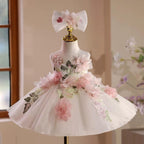 Baby Girl 3D Flower Tulle Tutu Dress & Headband | KLFFLGID