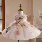 Baby Girl 3D Flower Tulle Tutu Dress & Headband | KLFFLGID