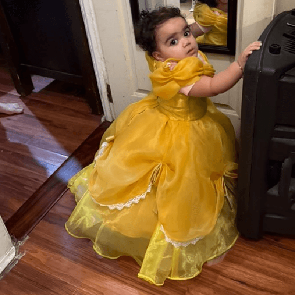 Baby Girl Puff Sleeve Ball Dress Flower Sash Birthday Party Princess Costume | KLFFLGID