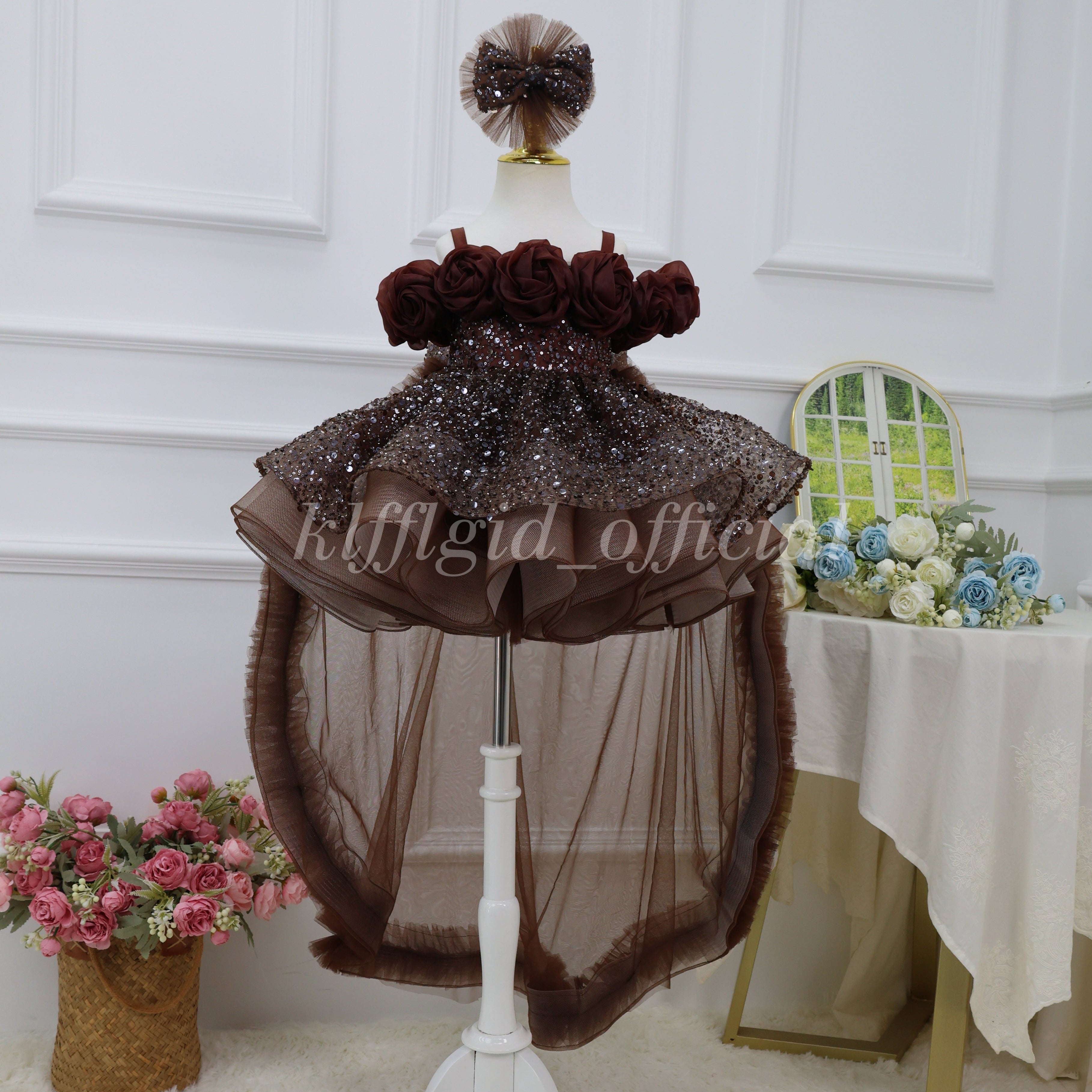 Baby's Birthday Dress Gorgeous Flower Girl Dress Toddler party dress for girls｜KLFFIGID