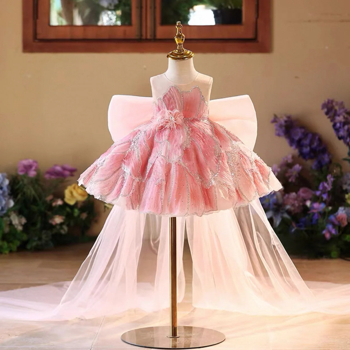 Floral Flower Girl Dress Birthday Party Dress Pageant Gown｜KLFFIGID
