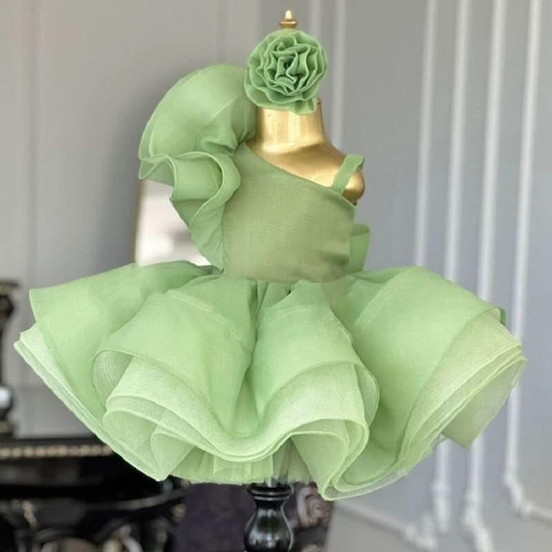 Single Shoulder Tiered Tulle Dress Birthday Party Stage Evening Princess | KLFFLGID