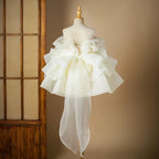 Chiffon Puff Sleeve Ruffle Princess Birthday Party Dress | KLFFLGID