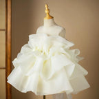 Chiffon Puff Sleeve Ruffle Princess Birthday Party Dress | KLFFLGID