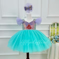 Toddler Girls Mermaid Sequin Turquoise Tulle Princess Birthday Party Dress | KLFFLGID
