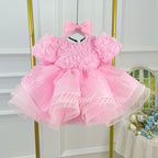 Toddler Girls 3D Rose Butterfly Wing Tulle Princess Birthday Party Dress | KLFFLGID