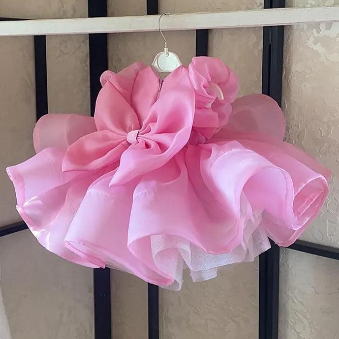 Baby Girl Chiffon Puff Sleeve Ruffle Princess Dress | KLFFLGID