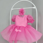 Puff Sleeve Butterfly Tulle Princess Birthday Party Dress | KLFFLGID
