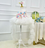 White Floral High Low Tulle Princess Birthday Party Dress | KLFFLGID