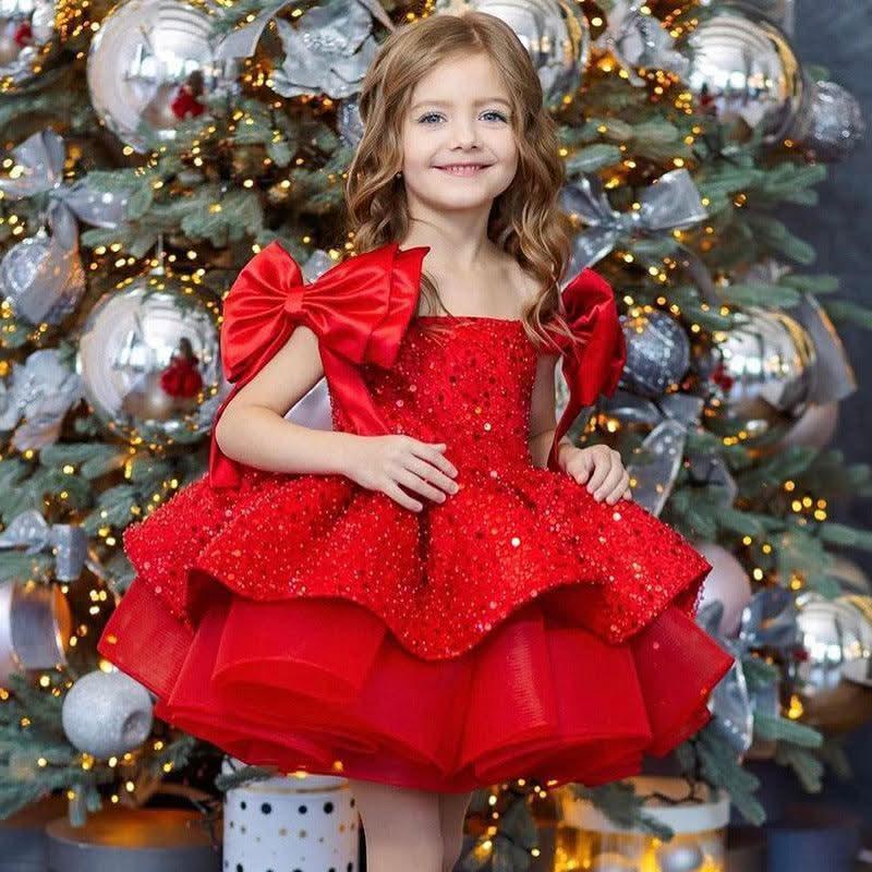 Baby's First Birthday Dress Glamorous Sequin Flower Girl Dress ｜KLFFLGID